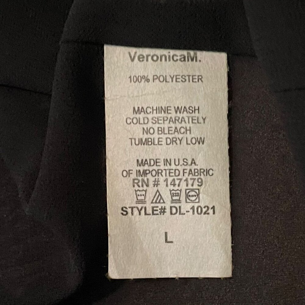 Veronica M Catia Peacock Chiffon Smocked Midi Dress in Feather Print Size L - Picture 6 of 8